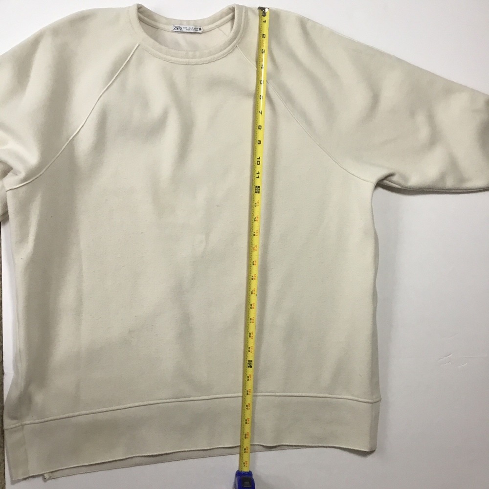 Zara Womens Size Small Off White/Light‎ Beige Oversized Sweatshirt - Picture 8 of 10